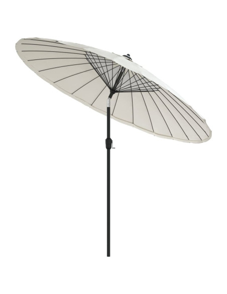 Ombrellone da Esterni Palo in Alluminio 270 cm Bianco Sabbia