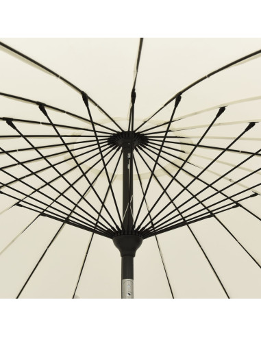 Ombrellone da Esterni Palo in Alluminio 270 cm Bianco Sabbia