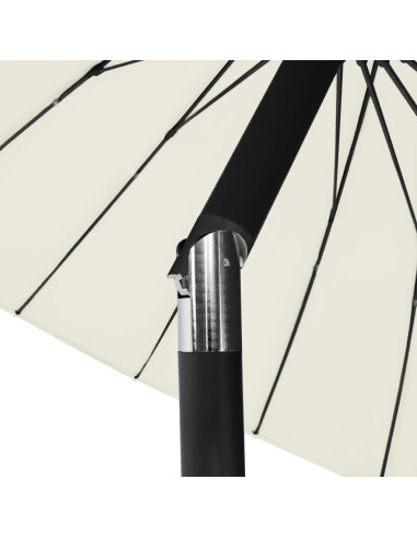 Ombrellone da Esterni Palo in Alluminio 270 cm Bianco Sabbia