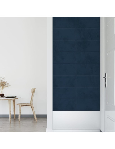 Pannelli Murali 12 pz Blu 60x30 cm in Velluto 2,16 m²