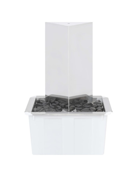 Fontana da Giardino con Pompa in Acciaio Inox 76 cm Triangolare