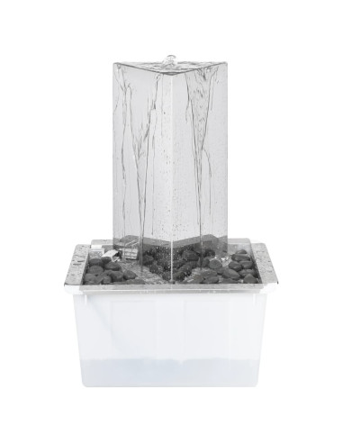 Fontana da Giardino con Pompa in Acciaio Inox 76 cm Triangolare