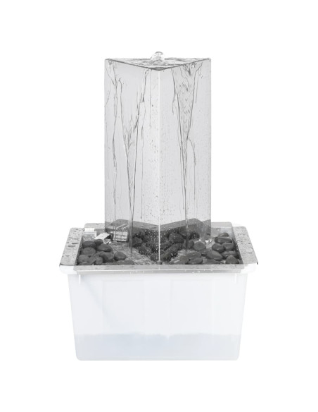 Fontana da Giardino con Pompa in Acciaio Inox 76 cm Triangolare