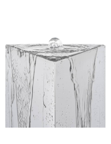 Fontana da Giardino con Pompa in Acciaio Inox 76 cm Triangolare