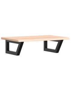 Ripiano a Parete per Lavabo in Acciaio e Massello di Rovere 2