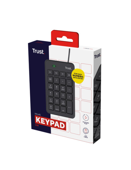 Trust 22221 tastierino numerico Laptop/PC USB Nero