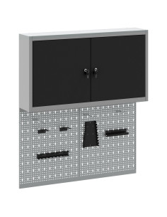 Set di armadi per attrezzi con lo scaffale 3 pcs Nero