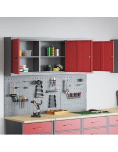 Set di armadi per attrezzi con lo scaffale 5 pcs Rosso