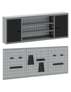 Set di armadi per attrezzi con lo scaffale 6 pcs Nero