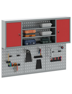 Set di armadi per attrezzi con lo scaffale 6 pcs Rosso