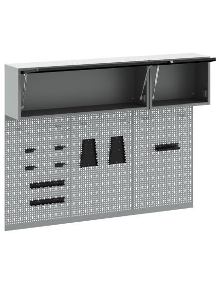 Set di armadi per attrezzi con lo scaffale 5 pcs Nero