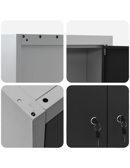 Set di armadi per attrezzi con lo scaffale 6 pcs Nero