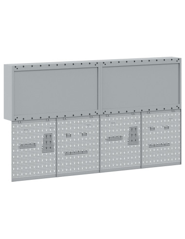 Set di armadi per attrezzi con lo scaffale 6 pcs Nero