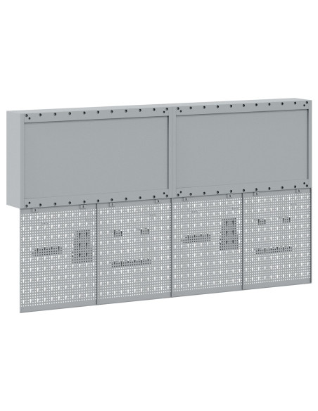 Set di armadi per attrezzi con lo scaffale 6 pcs Nero