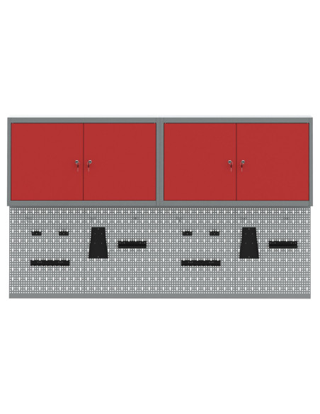 Set di armadi per attrezzi con lo scaffale 6 pcs Rosso