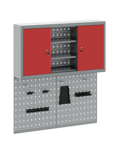 Set di armadi per attrezzi con lo scaffale 3 pcs Rosso 2