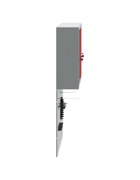 Set da Muro con Mobile per Attrezzi e Pannello Utensili a 3 Pezzi  Rosso Metallico