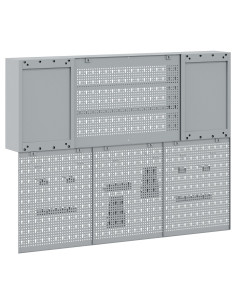 Set di armadi per attrezzi con lo scaffale 6 pcs Nero 2