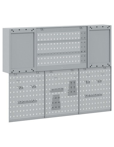 Set di armadi per attrezzi con lo scaffale 6 pcs Nero