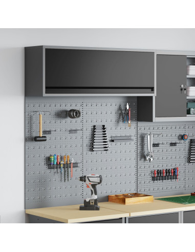 Set di armadi per attrezzi con lo scaffale 3 pcs Nero