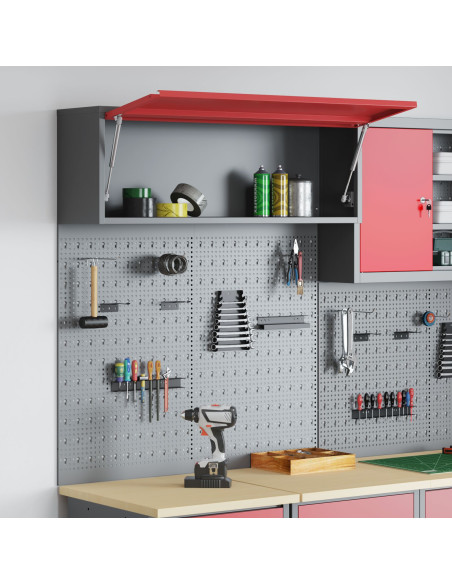 Set di armadi per attrezzi con lo scaffale 3 pcs Rosso