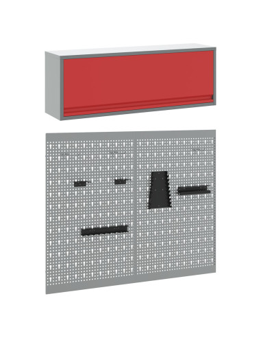 Set di armadi per attrezzi con lo scaffale 3 pcs Rosso