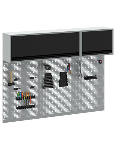 Set di armadi per attrezzi con lo scaffale 5 pcs Nero