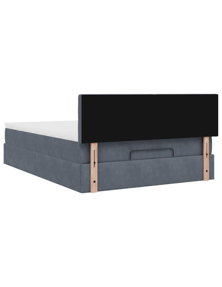 Struttura Letto Pouf con Materasso 140x200 cm in Velluto