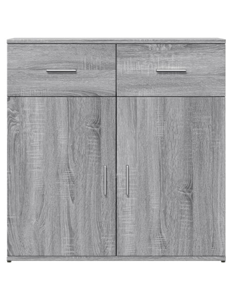 Credenze 2 pz Grigio Sonoma 79x38x80 cm in Legno Multistrato