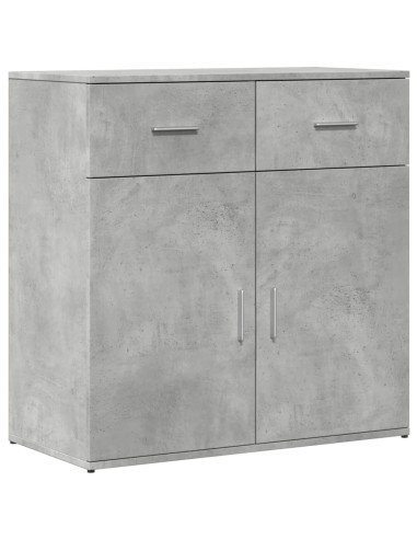 Credenze 2 pz Grigio Cemento 79x38x80 cm in Legno Multistrato