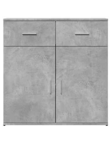Credenze 2 pz Grigio Cemento 79x38x80 cm in Legno Multistrato