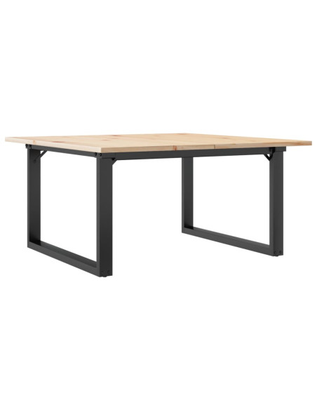 Tavolino da Salotto Telaio a O 80x80x45cm Massello Pino e Ghisa