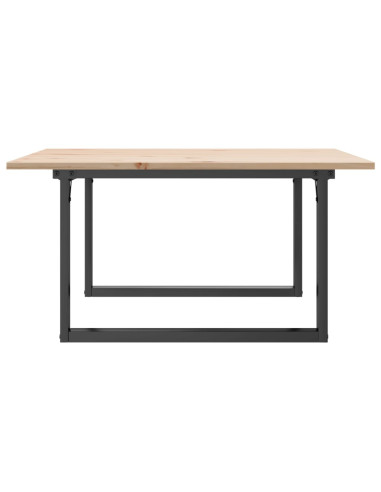 Tavolino da Salotto Telaio a O 80x80x45cm Massello Pino e Ghisa