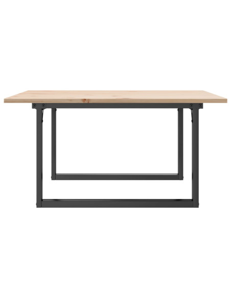 Tavolino da Salotto Telaio a O 80x80x45cm Massello Pino e Ghisa