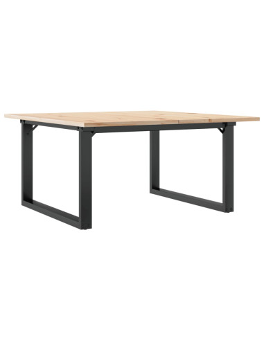 Tavolino da Salotto Telaio a O 80x80x45cm Massello Pino e Ghisa