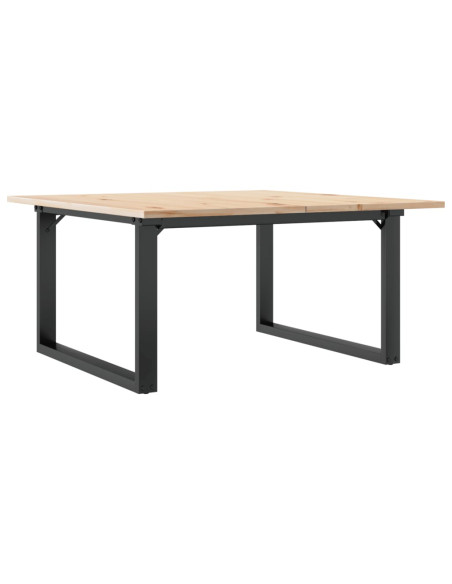 Tavolino da Salotto Telaio a O 80x80x45cm Massello Pino e Ghisa
