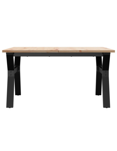 Tavolino da Salotto Telaio a Y 80x80x45cm Massello Pino e Ghisa