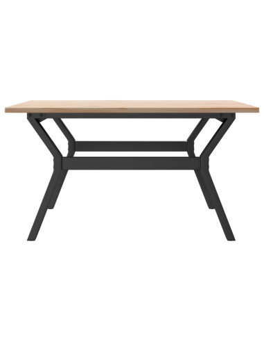 Tavolino da Salotto Telaio a Y 80x80x45cm Massello Pino e Ghisa