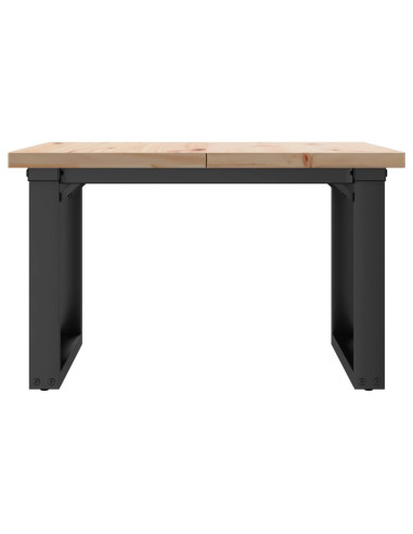 Tavolino Salotto Telaio a O 60x60x40,5cm Massello Pino e Ghisa