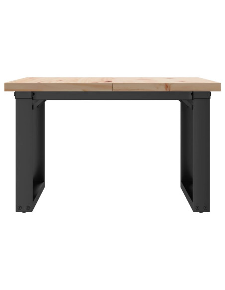 Tavolino Salotto Telaio a O 60x60x40,5cm Massello Pino e Ghisa