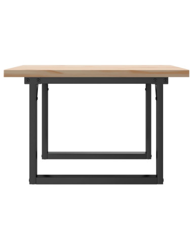 Tavolino Salotto Telaio a O 60x60x40,5cm Massello Pino e Ghisa