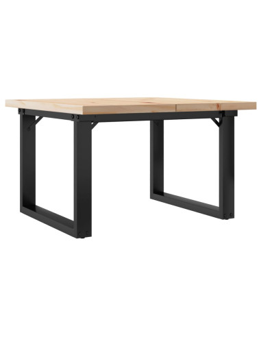 Tavolino Salotto Telaio a O 60x60x40,5cm Massello Pino e Ghisa