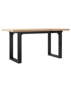 Tavolino Salotto Telaio a O 90x40x45,5cm Massello Pino e Ghisa