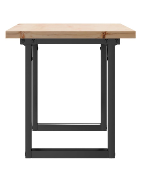 Tavolino Salotto Telaio a O 90x40x45,5cm Massello Pino e Ghisa