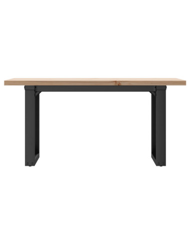 Tavolino Salotto Telaio a O 100x50x45,5cm Massello Pino e Ghisa