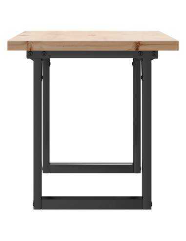 Tavolino Salotto Telaio a O 100x50x45,5cm Massello Pino e Ghisa