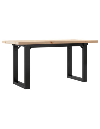 Tavolino Salotto Telaio a O 100x50x45,5cm Massello Pino e Ghisa