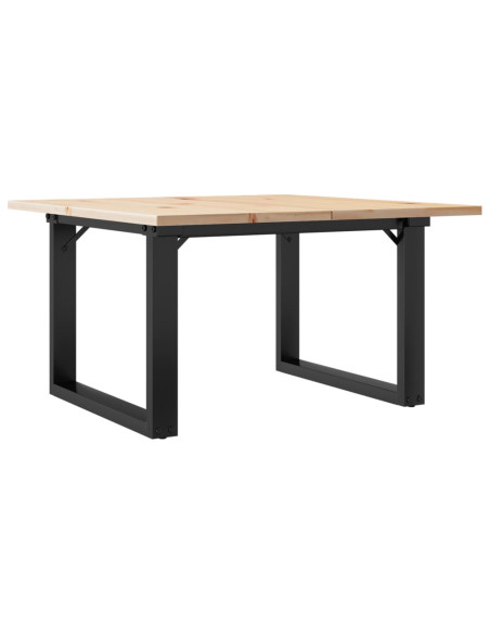 Tavolino da Salotto Telaio a O 60x60x40cm Massello Pino e Ghisa