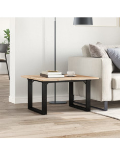 Tavolino da Salotto Telaio a O 60x60x40cm Massello Pino e Ghisa 2