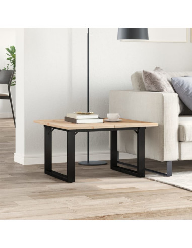 Tavolino da Salotto Telaio a O 60x60x40cm Massello Pino e Ghisa